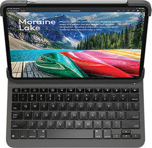 Logitech Slim Folio Pro 11 - inch Keyboard - Black Black from AT&T